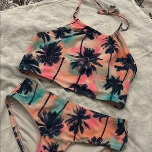 Old Navy Pink and Orange Bikini with Vibrant Design